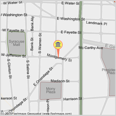 Street-level map of 401 Montgomery Street.