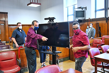 Courtroom prepared for Jury Trial