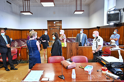 Courtroom prepared for Jury Trial