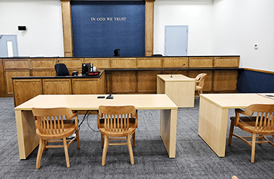 Courtroom inside the New Rochelle Family Court
