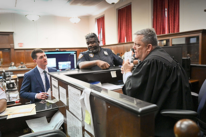 Judge  Kevin McGrath arraigning a defendant