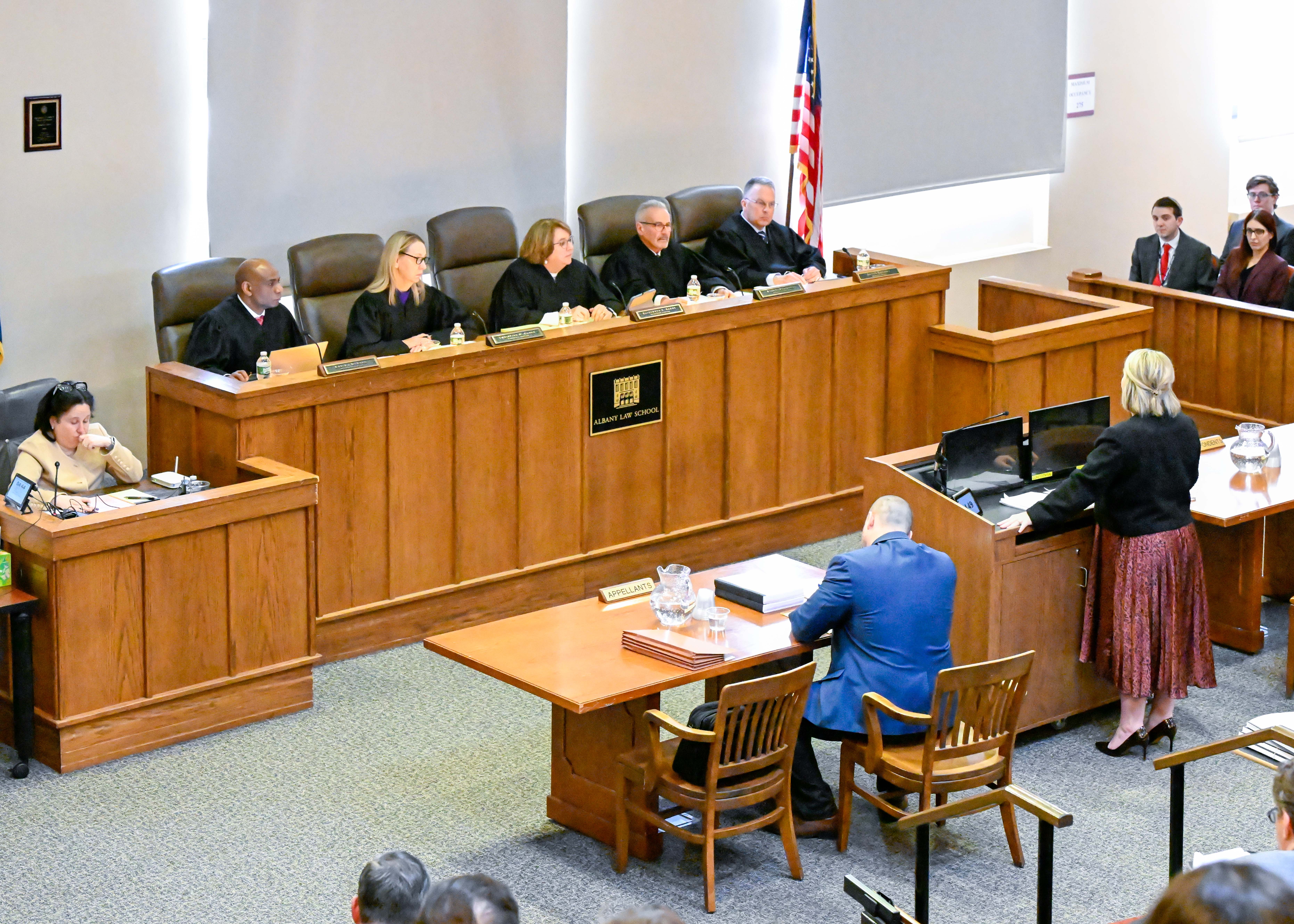 A picture from the court session held at Albany Law School.