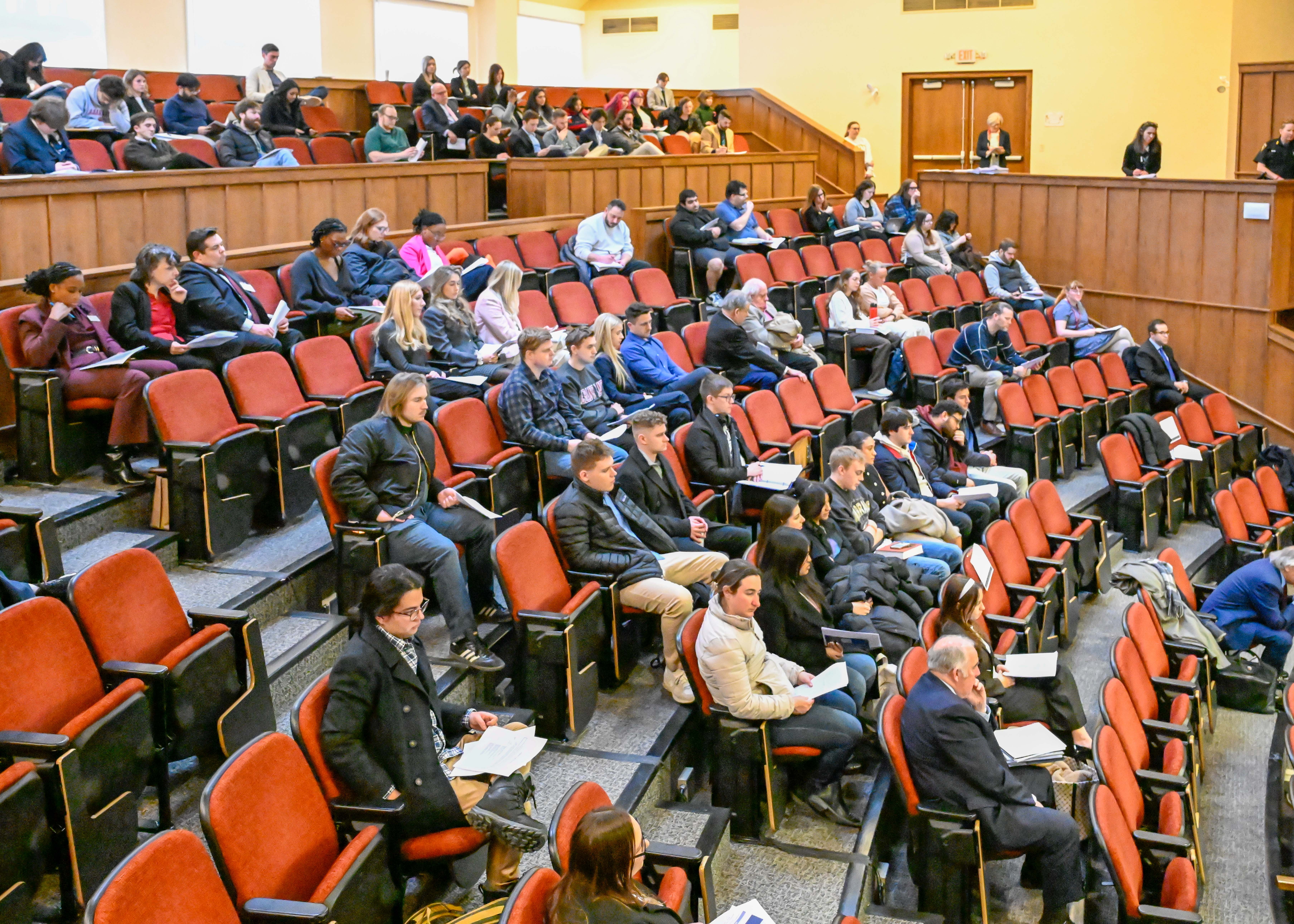 A picture from the court session held at Albany Law School.