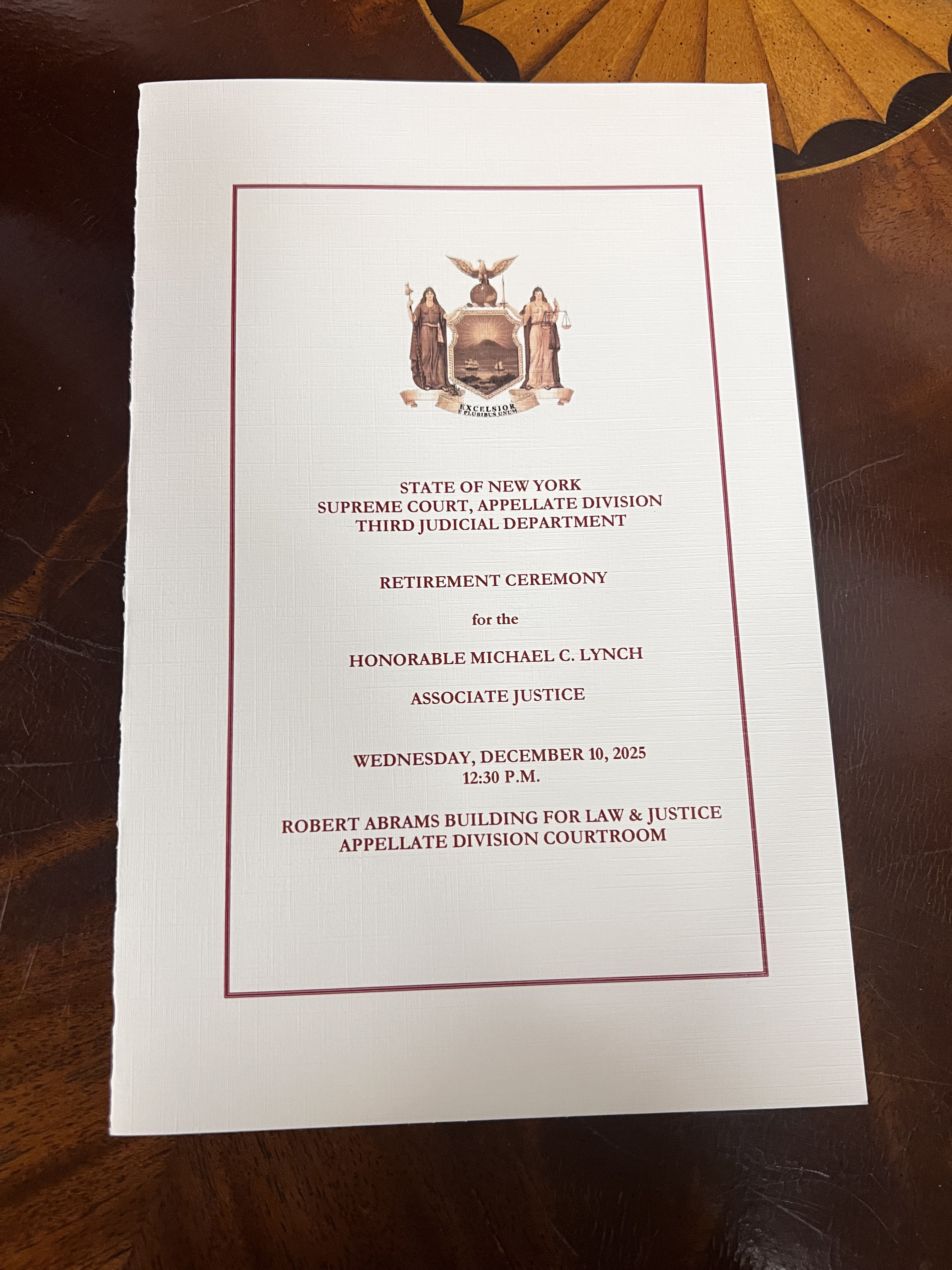 An image from Justice Lynch's ceremonial session.
