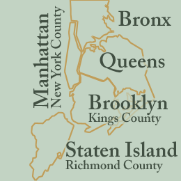 Map of NY City Counties