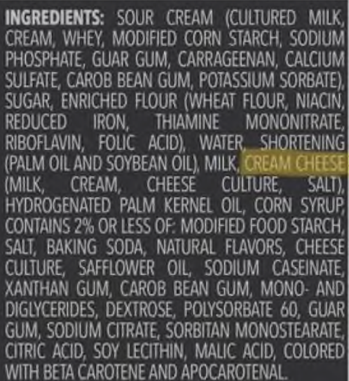 cheesecake ingredients list