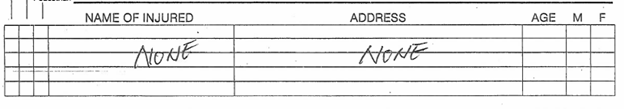 Operator's
daily trip sheet, stating in relevant part: "None."