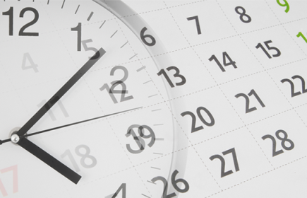 Photo of a clock and calendar