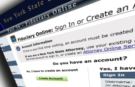 Photo of the Fiduciary Online Application Screen