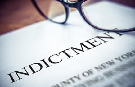 Photo of an Indictment sheet cover.