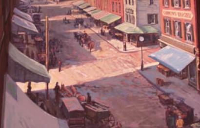 Street scene painting of Newburgh