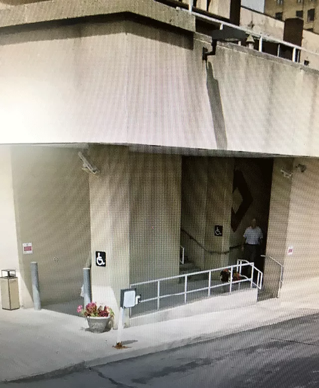 A ramp leads to the entrance.