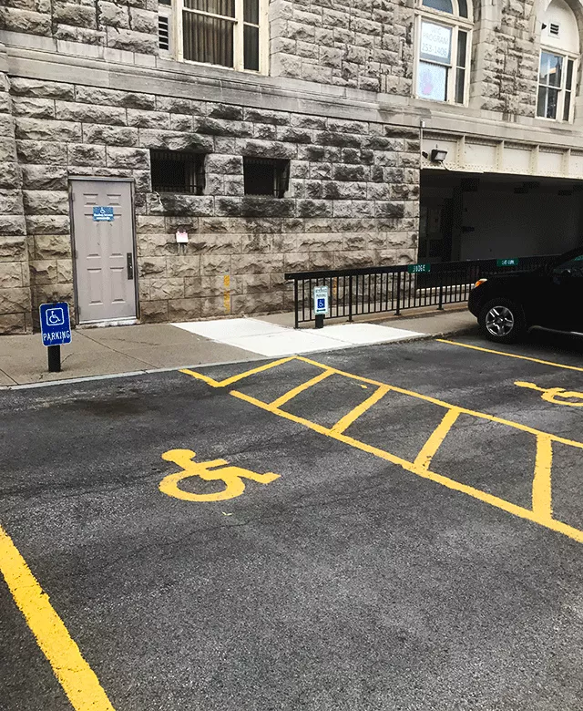 Entrance from the parking lot area
