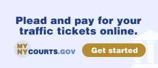 Description of photo: Image saying to Plead and pay for your traffic tickets online.
