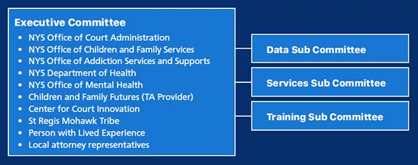 Executive Committee branches into Data, Services, and Training Sub-Committees