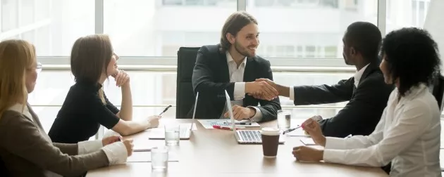 Handshake in a meeting