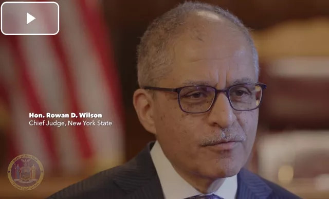 Hon. Rowan D. Wilson, Chief Judge, New York State, on screen