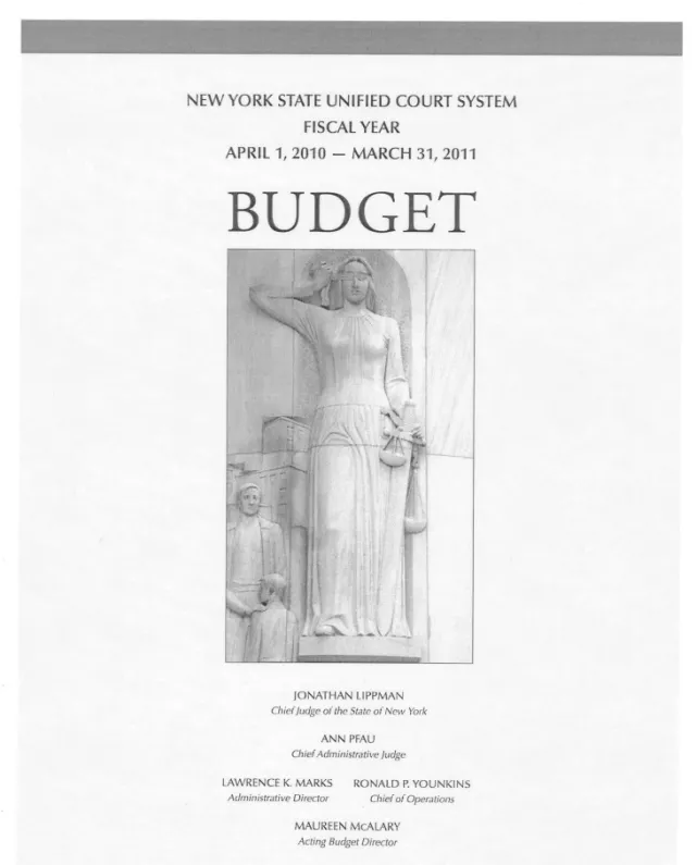 Judiciary Budget Book Fiscal Year 2011