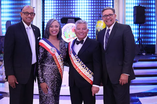Court leaders and officials at the Dominican Bar Association’s 22nd Annual Scholarship Gala in Woodside, Queens 