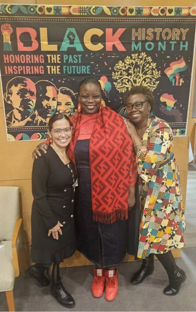 Photo (L-R): Kings County Supreme Court Justice Joanne Quinones joins community advocate Olanike Alabi and Kings County Family Court Judge Abayomi Ajaiyeoba at the special courthouse event highlighting Brooklyn’s pivotal role in the Underground Railroad 