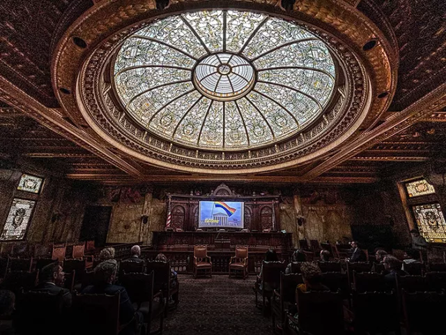 At the courthouse screening of the documentary highlighting the life of lawyer-activist Pauli Murray, the only woman in their Howard University law class, the first African American to receive a Doctor of Juridical Science from Yale Law School, and the first African American woman ordained as an Episcopal priest, among their many other accomplishments