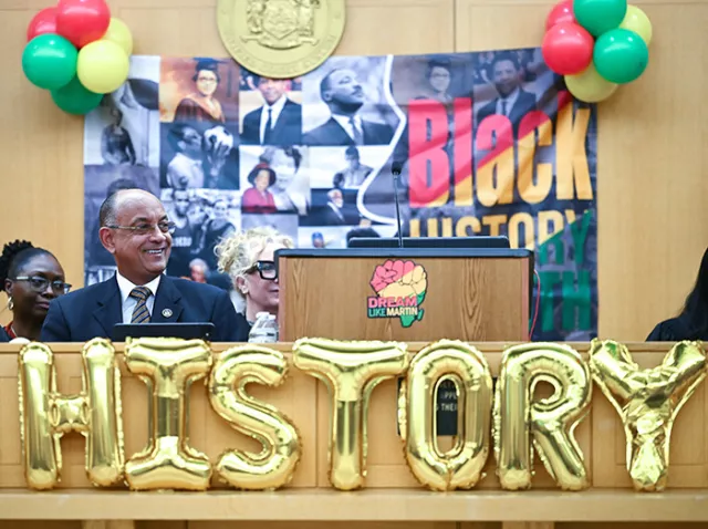 First Deputy Chief Administrative Judge Norman St. George at the Queens courthouse