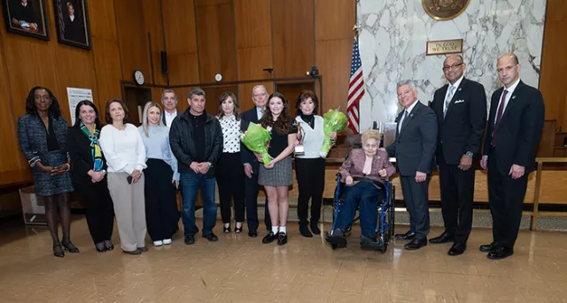 Court leaders and officials at Nassau County Supreme Court