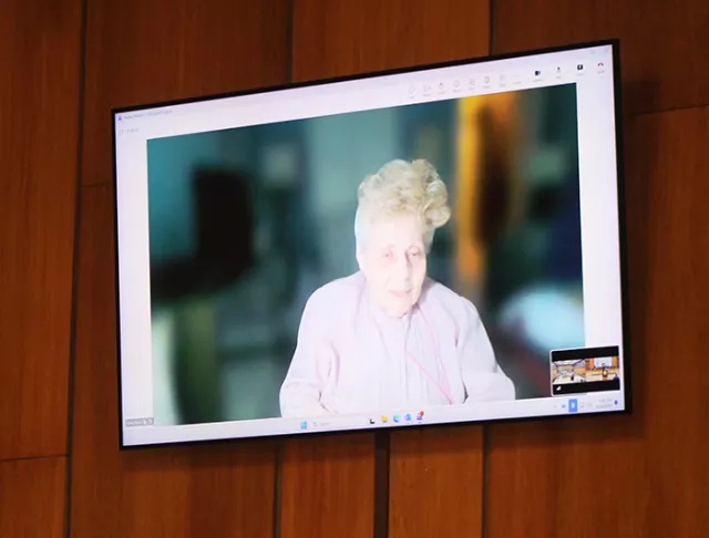 Pioneering jurist and champion of women’s rights Betty Weinberg Ellerin, the award’s namesake, addresses the program attendees virtually. 