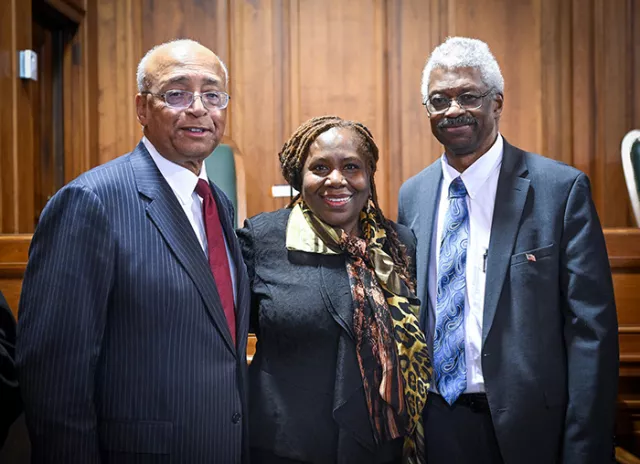 William Thompson Jr. (left) with Justices Edwards and Green, recipients of the prestigious William Thompson Sr. Award, at the Second Department's February 19th Black History Month event 