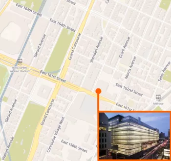Map showing location of courthouse at 265 East 161st Street