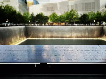 Names of the victims on the memorial of 9/11 site