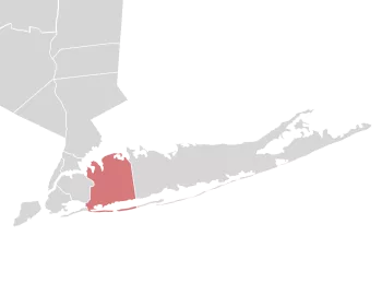 Map of Long Island with Nassau County highlighted