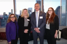 (L-R) Hon. Caren Loguercio, Supervising Judge, Suffolk County Family Court; Jennifer Gilroy Ruiz, Esq.; Hon. Peter Passidomo, Chief Magistrate, NYC Family Court; and Prof. Emily Haney-Caron.