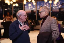 Prof. Martin Guggenheim chats with Chief Judge Rowan D. Wilson.
