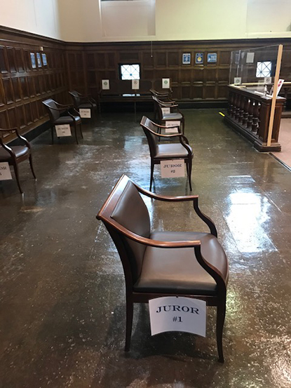 Distanced seating for Jurors